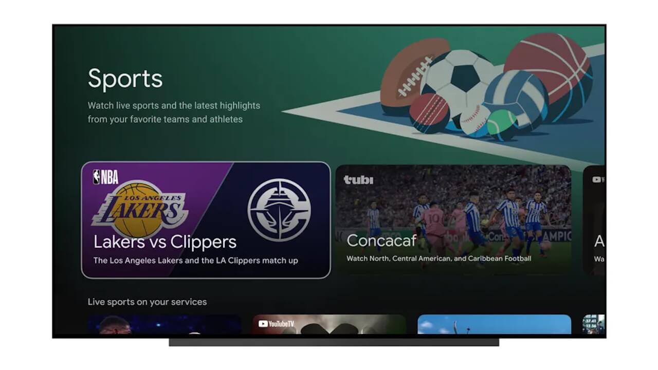 「Google TV」スポーツ特化ページ新設