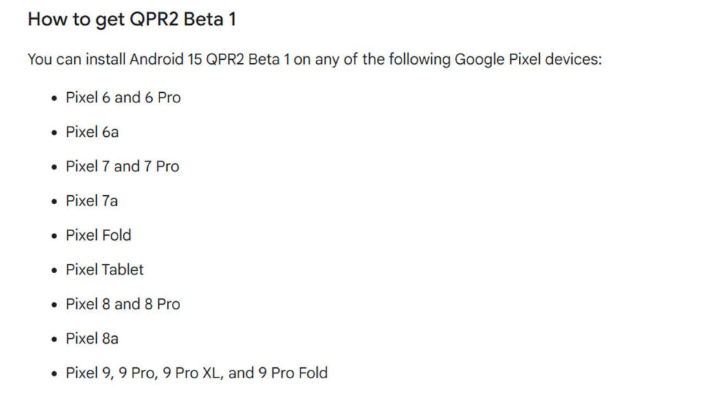 Android 15 QPR2 Beta 1